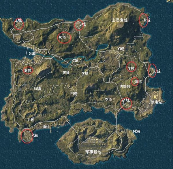 绝地求生海岛地图